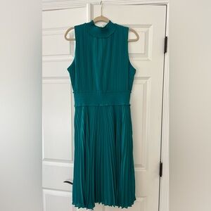Nanette Lepore Teal Pleated Maxi Dress